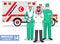 Medical concept. Detailed illustration of muslim paramedic man, emergency doctor, nurse and ambulance car in flat style