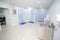 Medical concept. Hospital corridor with rooms