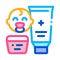 Medical cosmetics for baby care icon vector outline illustration