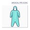 Medical coveralls color icon