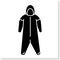 Medical coveralls glyph icon