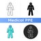 Medical coveralls icon