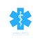 Medical cross with caduceus vector icon