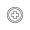 Medical cross emblem line icon