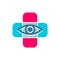 Medical cross with eye line icon. Optician symbol.