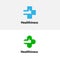 Medical cross & hand icon.Medical center vector logo design