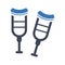 Medical Crutches Equipment Flat Vector Icon