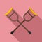 Medical crutches icon, flat style