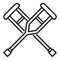 Medical crutches icon, outline style