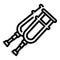 Medical crutches icon, outline style