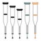 Medical crutches set vector design illustration