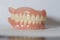 Medical denture on white table