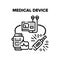 Medical Device Vector Black Illustration