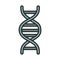 Medical dna molecule genetic structure line and fill
