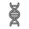 Medical dna molecule genetic structure line icon design