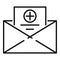 Medical doctor mail icon, outline style