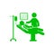 Medical Doctor And A Patient On A Stretcher bed green Icon