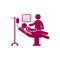 Medical Doctor And A Patient On A Stretcher bed purple Icon