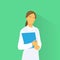 Medical Doctor Profile Icon Female with Folder