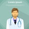 Medical Doctor Profile Icon Male Portrait Flat