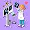 Medical Doctor Radiology Icon Isometric People Cartoon