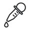 Medical dropper liquid laboratory science and research line style icon