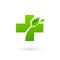 Medical eco logo icon design template with cross and plus