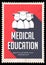 Medical Education on Red in Flat Design.