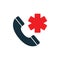 Medical emergency phone icon on white background