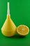 Medical enema with lemon on green