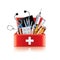 Medical equipment box on white vector