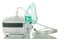 Medical equipment for inhalation, respiratory mask on white