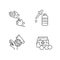 Medical equipment linear icons set