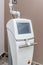 Medical equipment used in gynecology located in the office to examine the patient