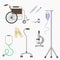 Medical Equipment Vector Illustration Icons Set