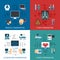 Medical Examination 4 Flat Icons Square