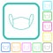 Medical face mask outline vivid colored flat icons