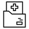 Medical family folder icon, outline style