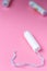 Medical female tampons. Menstruation, means of protection