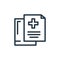 medical file icon vector from medical concept. Thin line illustration of medical file editable stroke. medical file linear sign