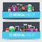 Medical flat horizontal banners concept. Vector illustration design