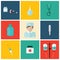 Medical flat icon set with doctor, vector design