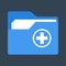 Medical folder icon. Health history, file with medical