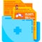 Medical folder icon patient history flat vector