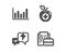 Medical food, Column chart and Lightning bolt icons. Vacancy sign. Apple, Financial graph, Messenger. Vector