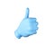 Medical glove with thumbs up in approval 3d render on white