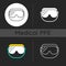 Medical goggles dark theme icons set