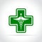 Medical green cross icon