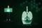 Medical green lungs interface background