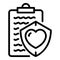 Medical health card icon, outline style